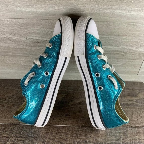 Girls Youth Converse All Star Glitter Sneaker - Picture 7 of 9